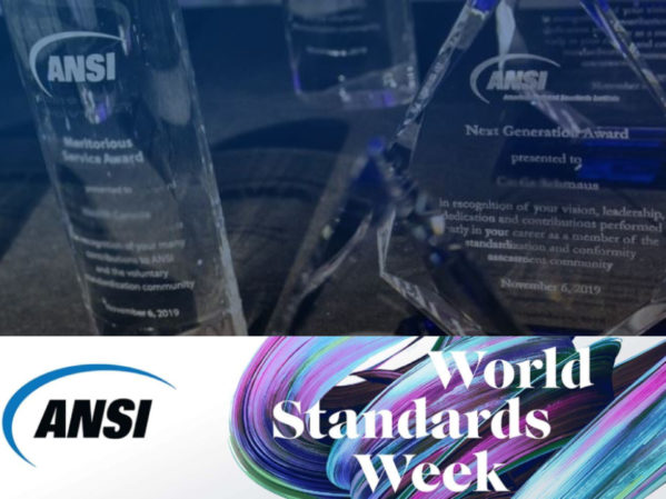 ANSI在世界标准周仪式和宴会上纪念领导力和服务奖的获奖者