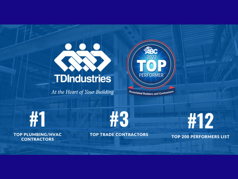 Associa TDIndustries挣点ted Builders and Contractors 2022 Top Performers List