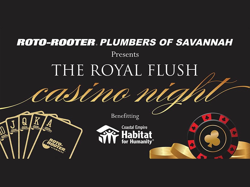 萨凡纳的Roto-Rooter管道工将举办第二届皇家同花顺赌场之夜